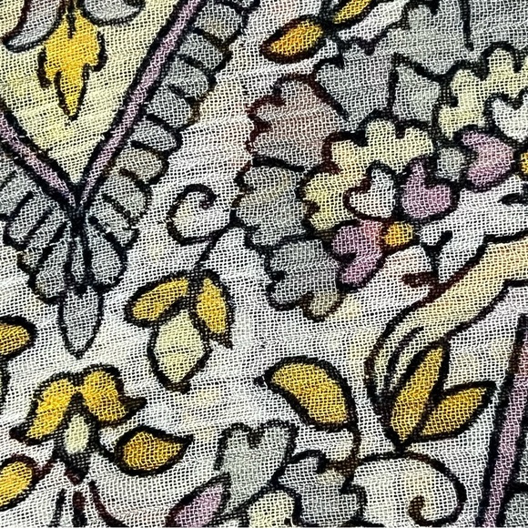 Vintage Y2k Retro Sheer Paisley Pintuck Peasant Blouse Tunic Beqch Boho Hippie M - Picture 10 of 10